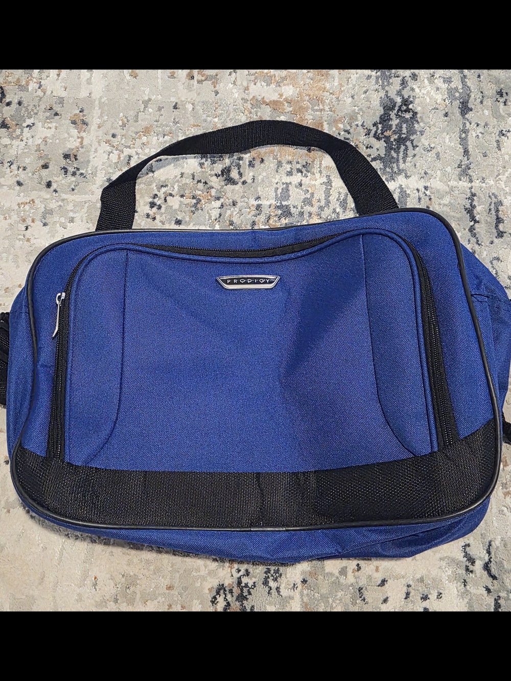 Blue Travel Laptop Bag with Front Zip Organizer